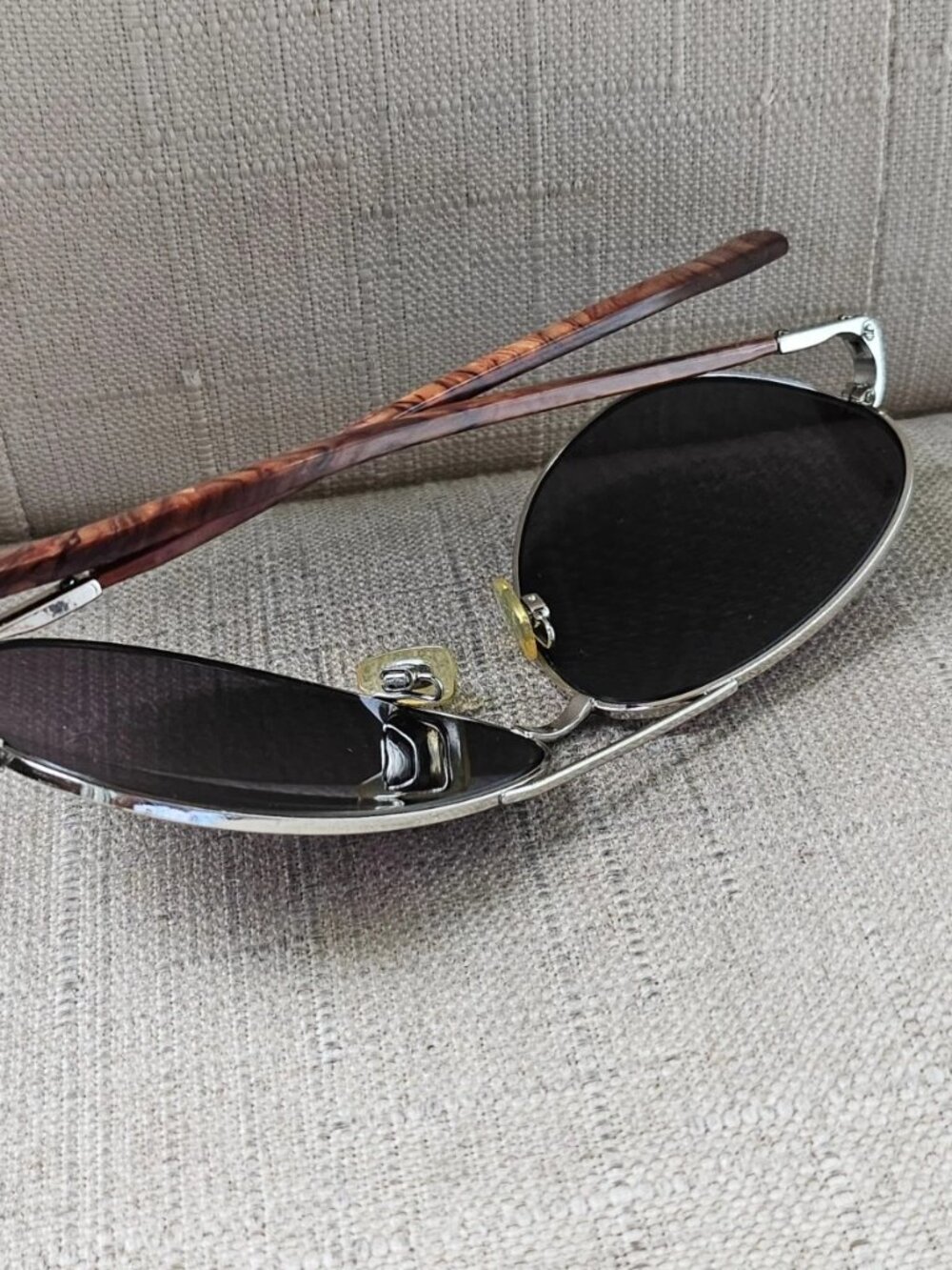 Polo Ralph Lauren Sunglasses Polarized Silver Tone Metal Frame Aviator Unisex - Picture 8 of 13